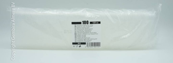 Packing cups rectangular 100 pcs - 125cc