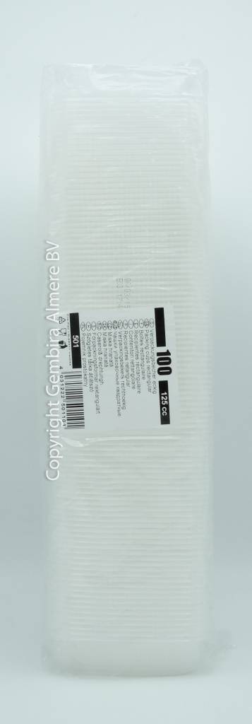 Packing cups rectangular 100 pcs - 125cc