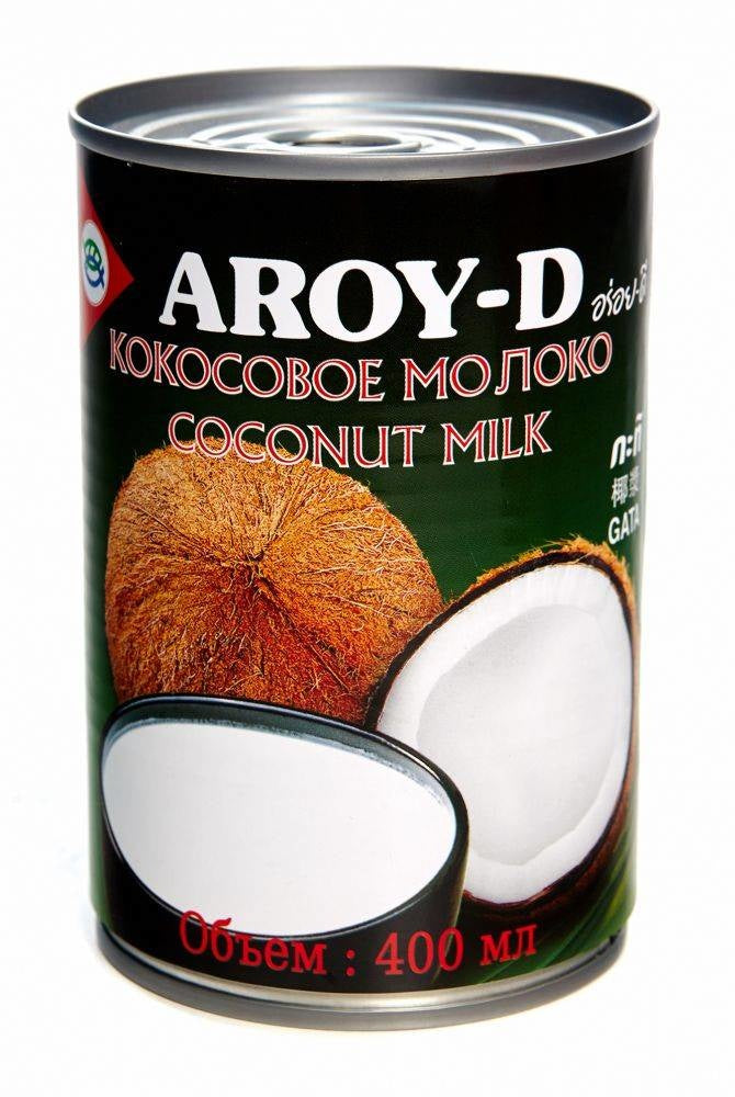 Aroy-D Coconut Milk 400 ml Green black can