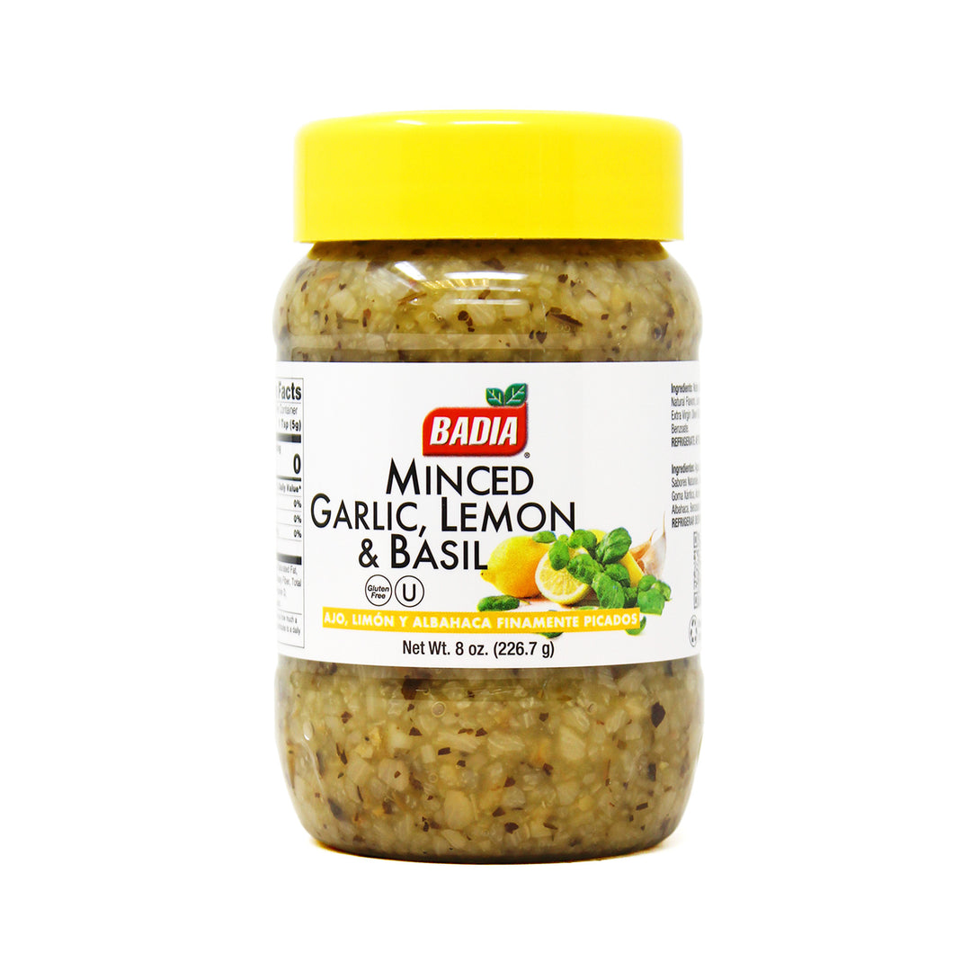 badia minced garlic, lemon & basil 8oz - 226.7g