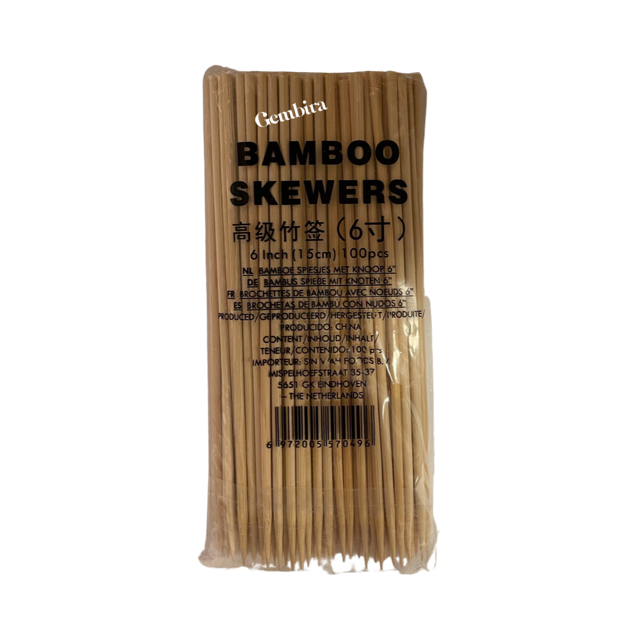 Bamboo Skewers 6nch - 15cm - 100 pieces