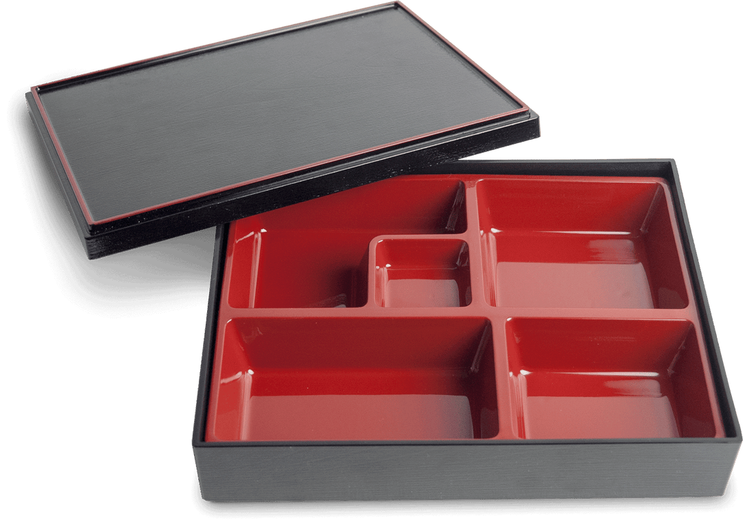 Bento box Japanese Black Red 27.5x12.5x6cm