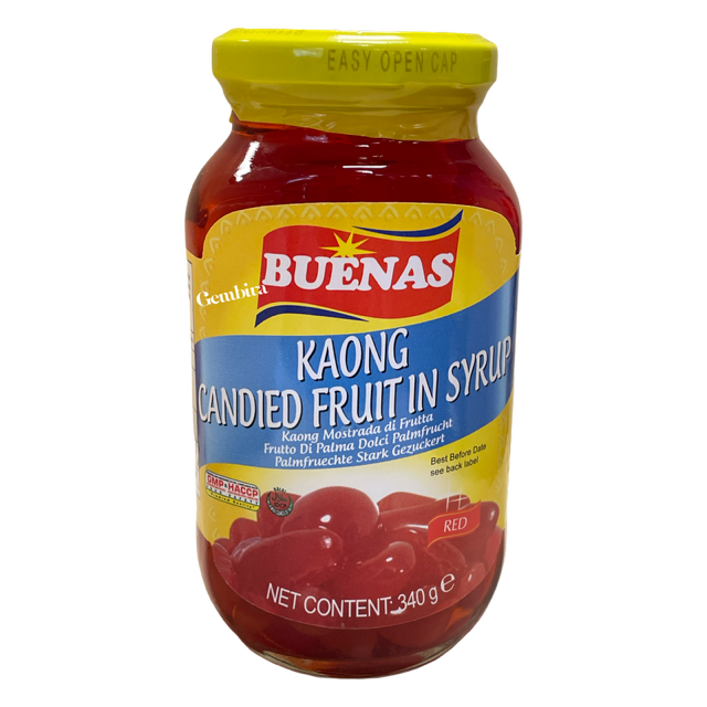 Buenas Kaong Red candied fruit in syrup 340g