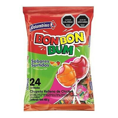 BonBon Bum Assorted Lollipop 408gr Colombina