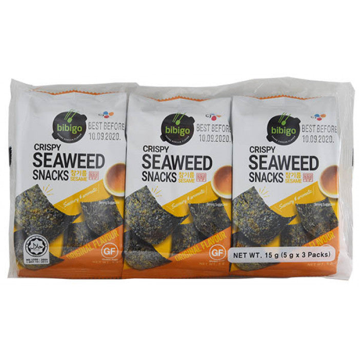 crispy seaweed snack original 3 pack x 5g bibigo