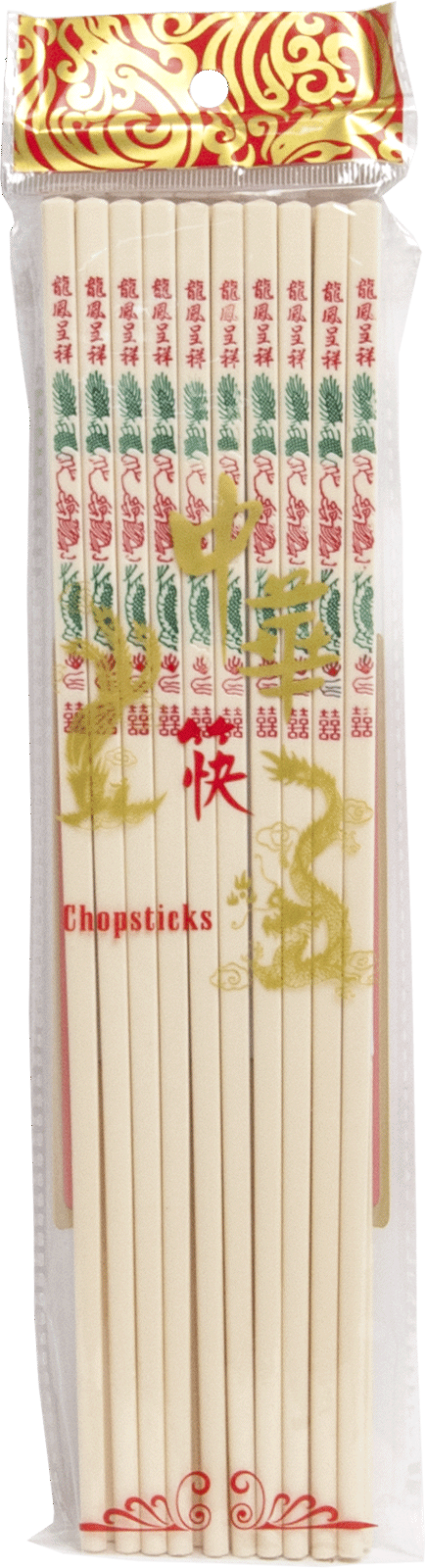 Melamine chopsticks 10 pairs - dragon and phoenix chinese style 27cm