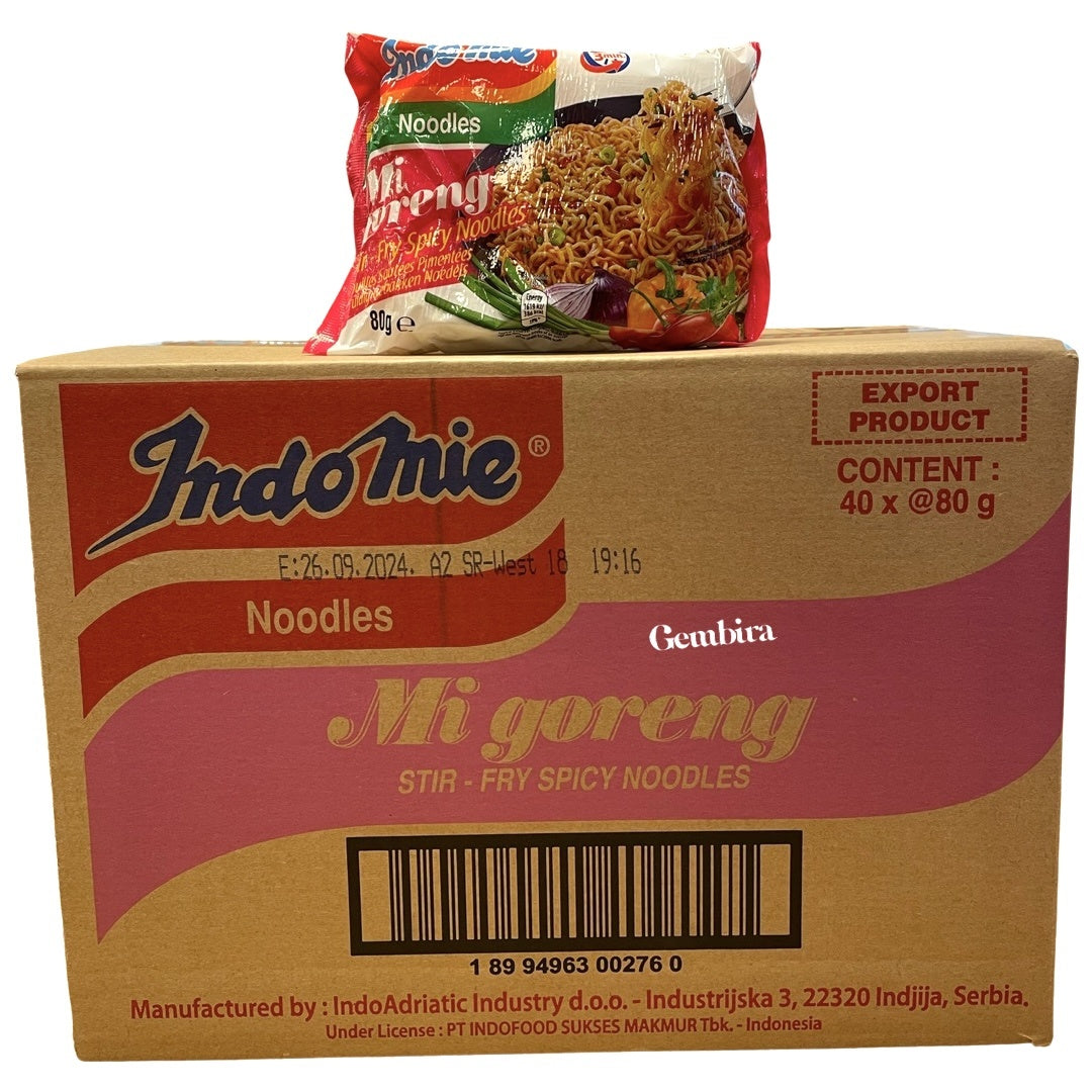 EU - Indomie Mi Goreng Spicy 40x 80g Instant Noodles - Redpink label