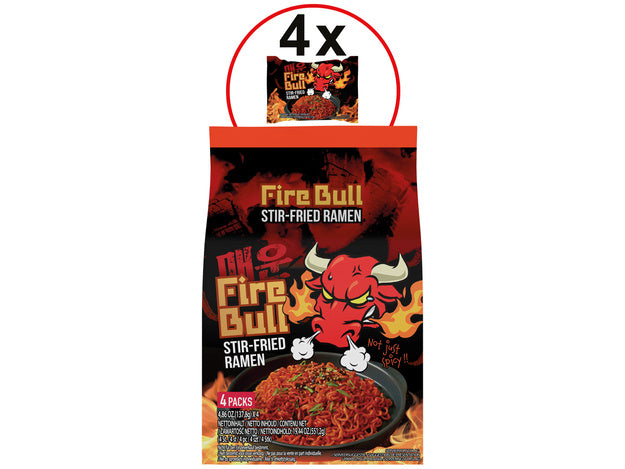 Fire Bill Stir-Fried Ramen 4 packs x 4.86 oz (137.8g)