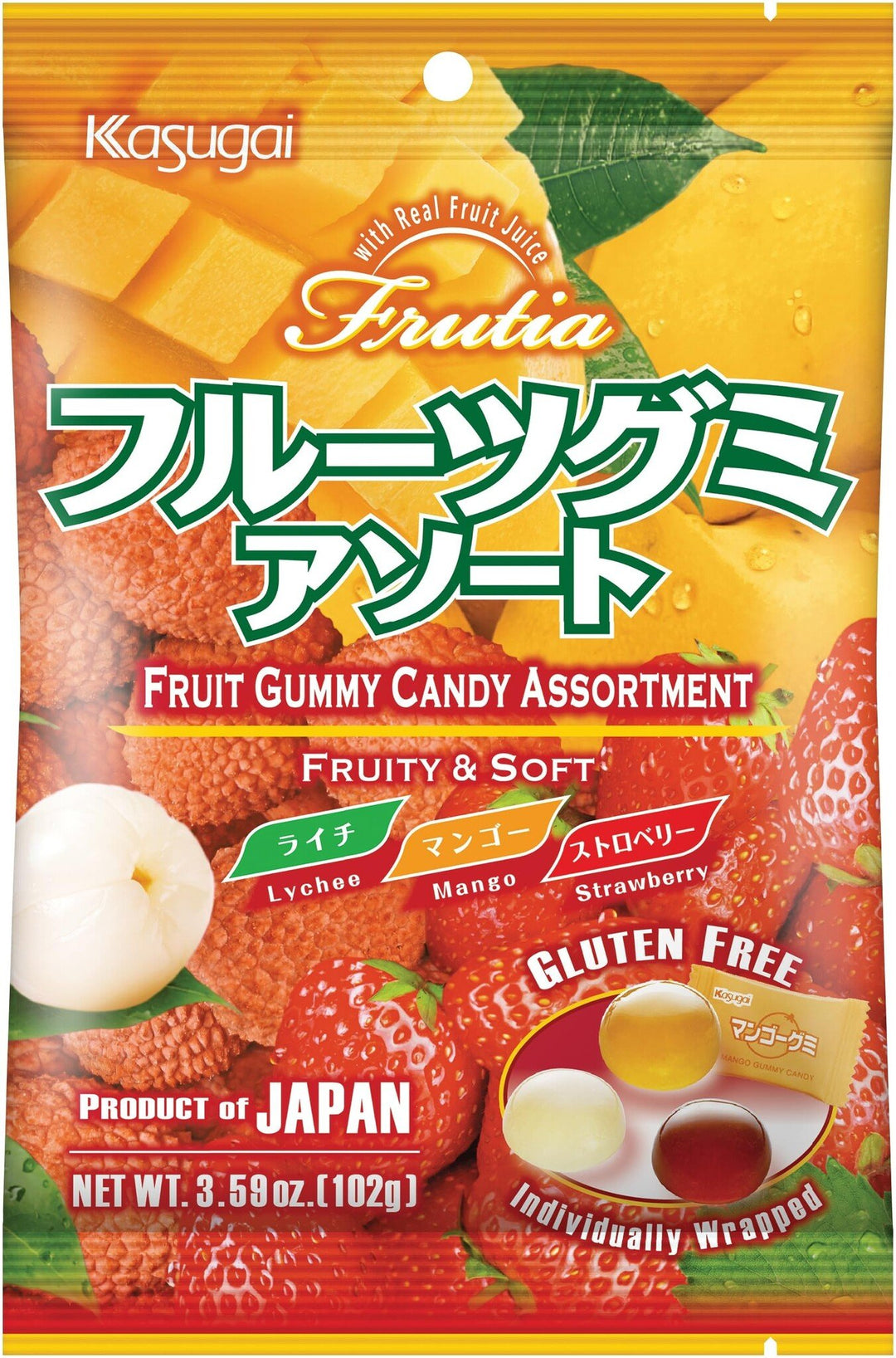 Fruit Gummy Candy Assortment 102g Kasugai