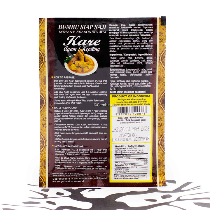 Dua Kuali Kare Ayam Kepiting