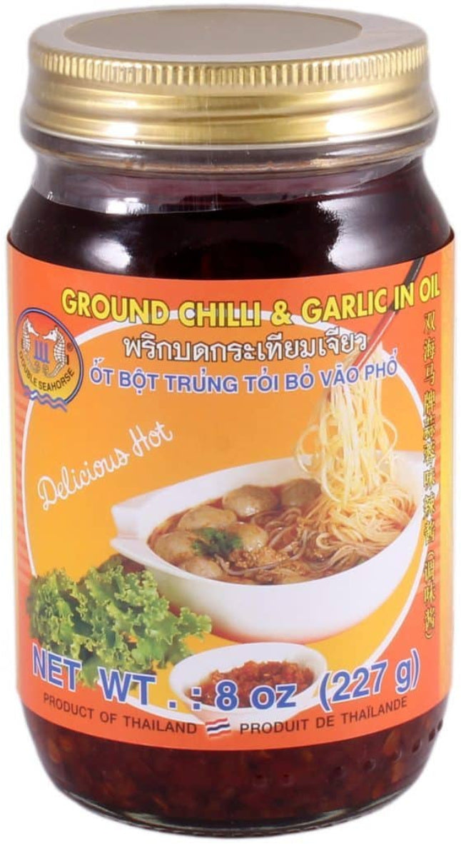 Ground Chilli & Garlic in Oil Double Seashorse 227gr
