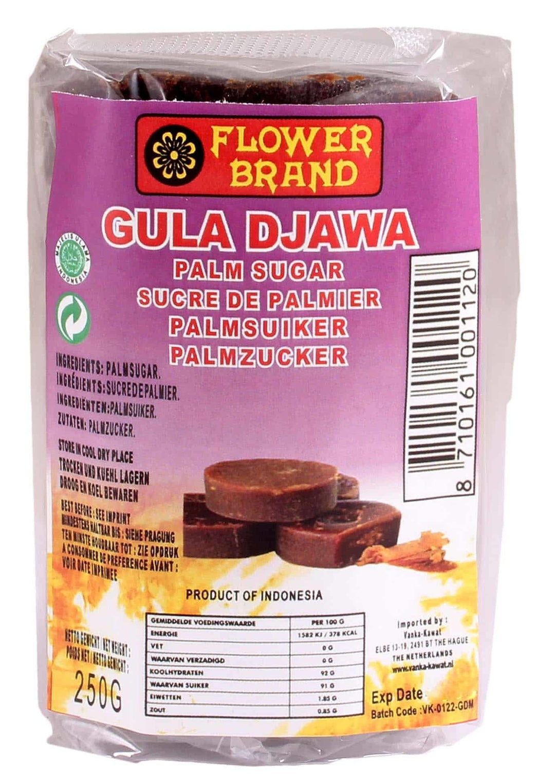 Gula Djawa discs 250g Flower Brand