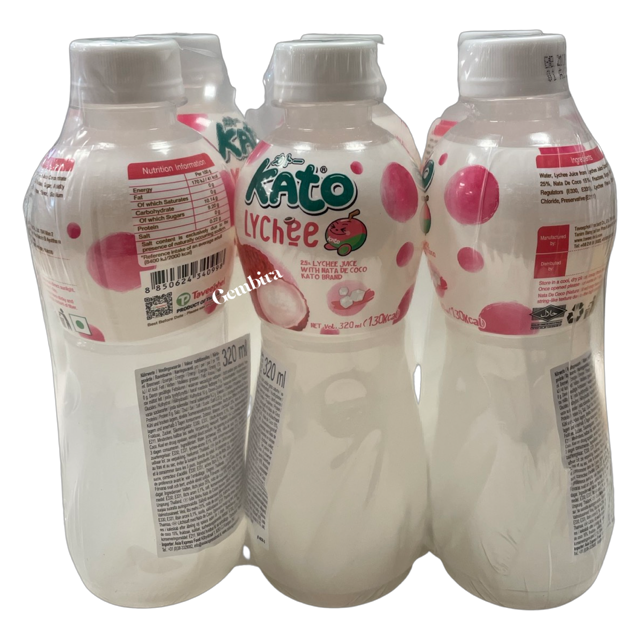 kato lychee 6 pack x 320ml with nata de coco