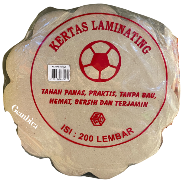 Kertas Laminating Piring Lidi ø28cm Soccer Logo