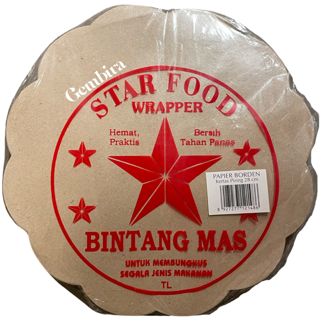 Kertas Laminating Piring Lidi ø28cm Star Food Wrapper