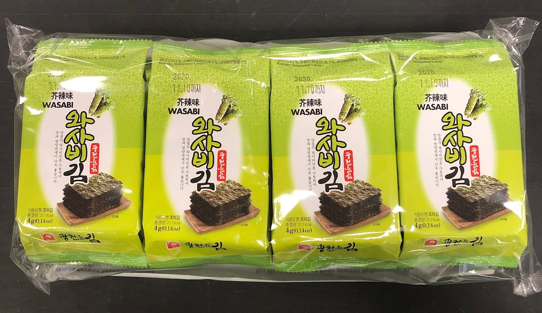 Korean Seasoned Layer Seaweed with Wasabi 4g x8 (32gr) Kwangcheon