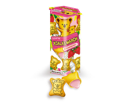 OUTLET: Lotte Koala's March Strawberry Biscuit Cream 37gr Best Before 24-1-2025