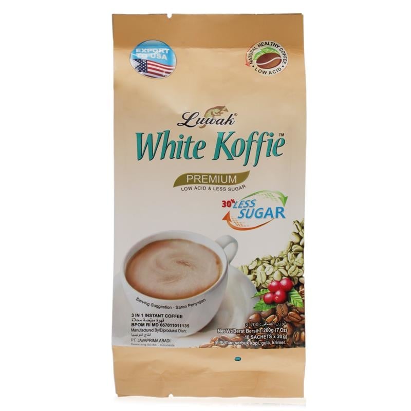 Luwak White Coffee Less Sugar Premium 171g (9 sachets x19g