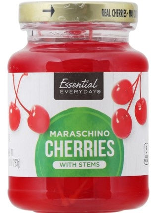 Maraschino Cherries with stems 10 oz - 283g Essential Everyday