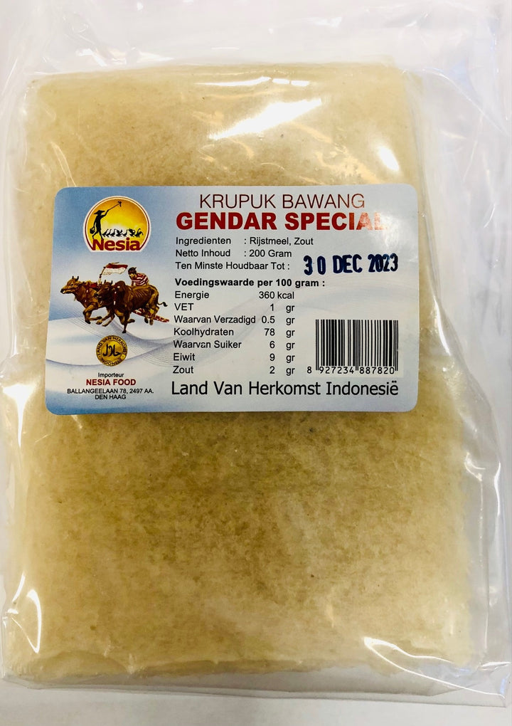 nesia Krupuk Bawang Gendar Special 200gr