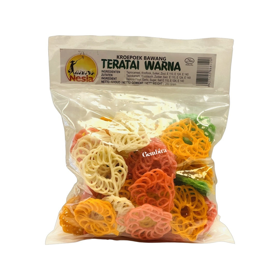 Nesia Teratai Warna prawn crackers bawang 250g