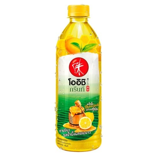 oishi Green Tea Honey Lemon 500ml - yellow label