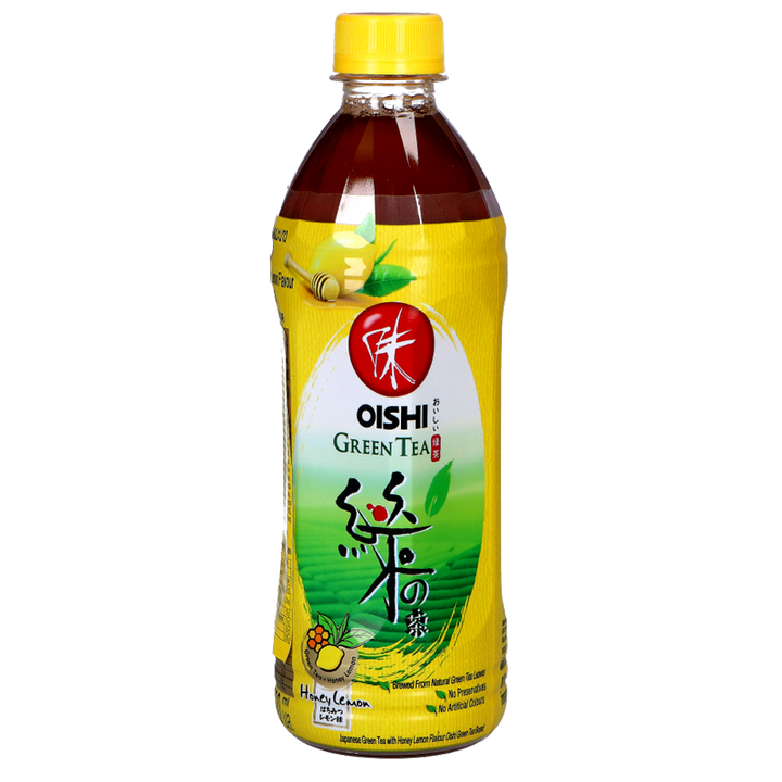 oishi Green Tea Honey Lemon 500ml - yellow label