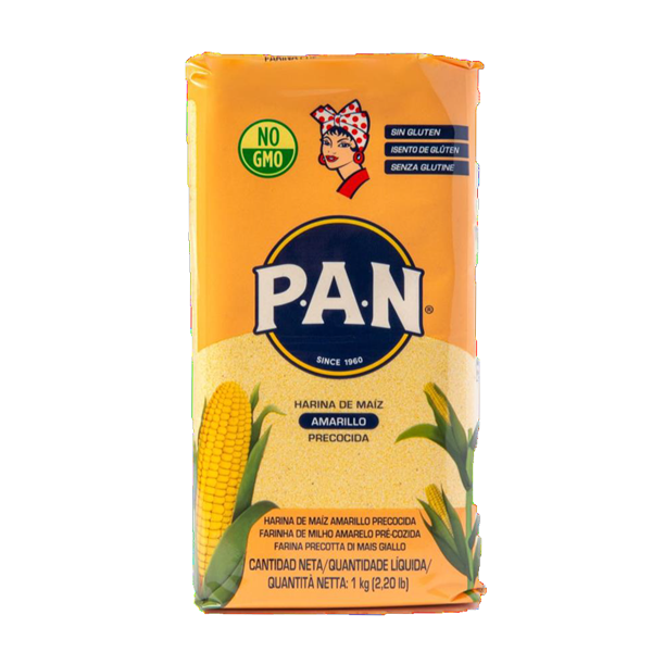 Harina Pan Precooked Yellow Cornmeal 1kg Orange pack