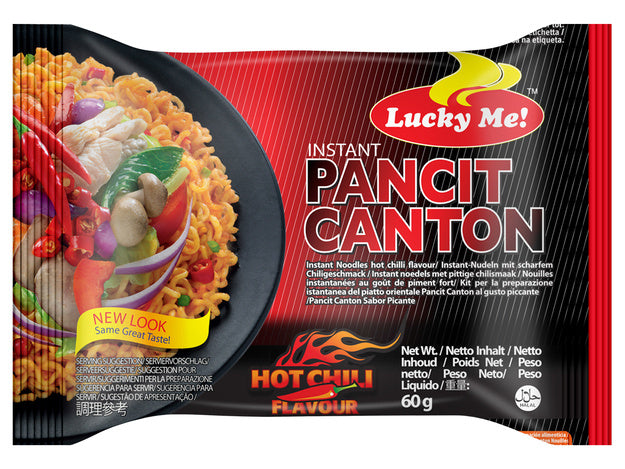OUTLET: Pancit Canton Hot Chilli 60g Lucky Me - red pack Best before 5-4-2025