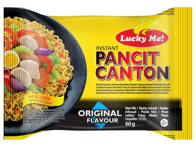 OUTLET: Pancit Canton Orignal 60g Lucky Me - yellow pack Best before 4/30/2025