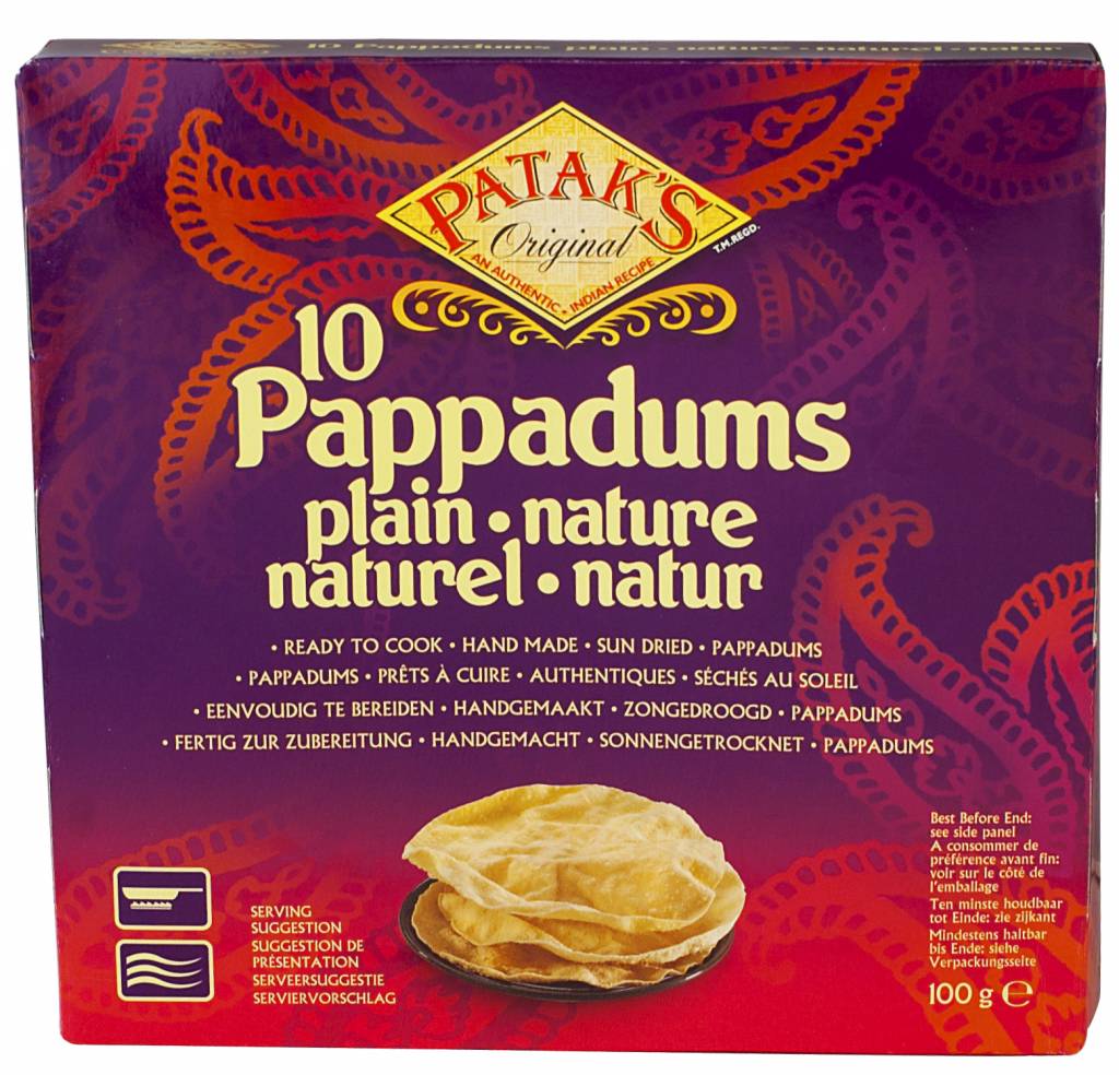 Patak's Pappadums Natural 10 pcs. - 100g