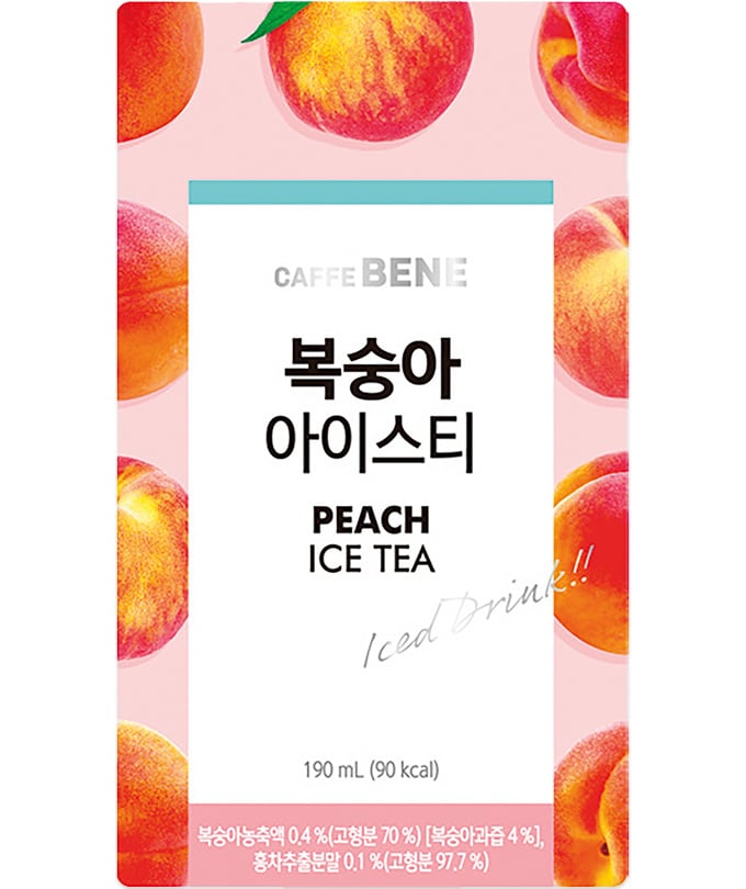 Peach Ice Tea Drink 190ml Caffe Bene