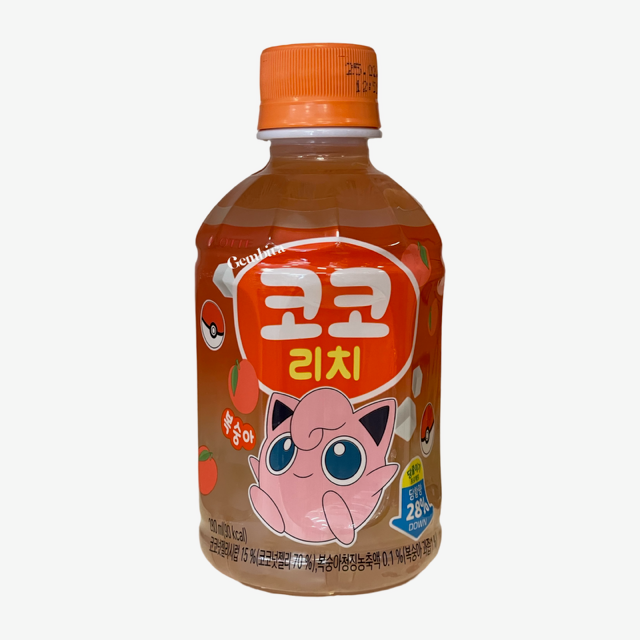 Pokemon Nata de Coco Drink Peach 280ml Lotte - Pet bottle