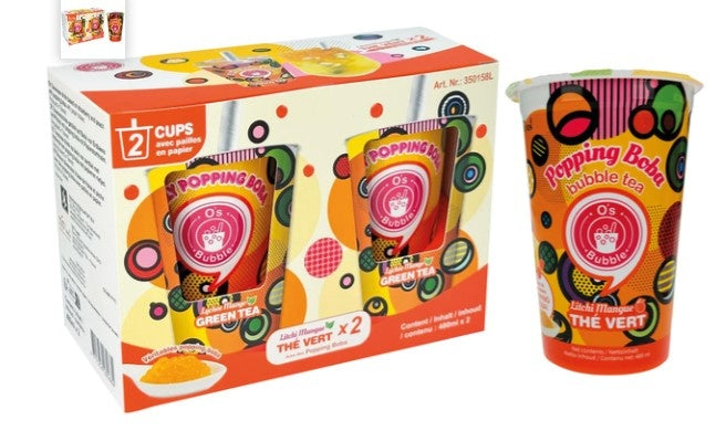 Popping Boba Lychee Mango 2x 480ml O's Bubble