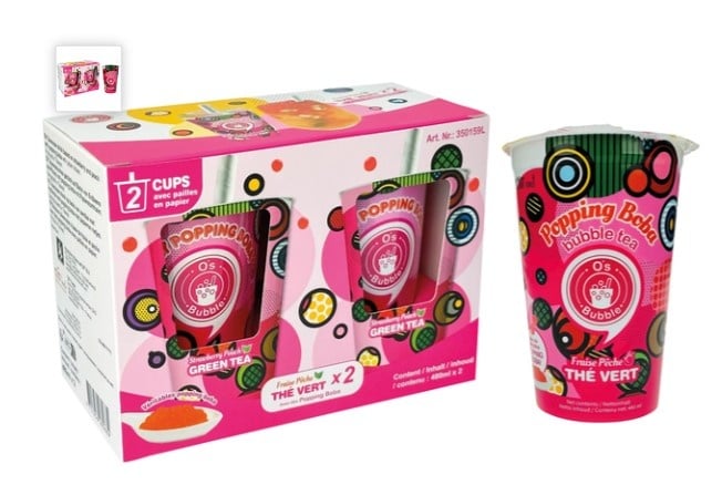 Popping Boba Strawberry Peach 2x 480ml O's Bubble