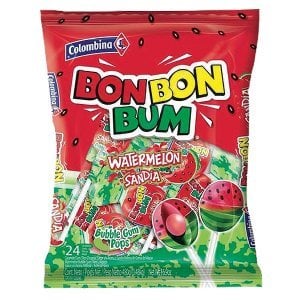 BonBon Bum Watermelon Lollipop 24 pcs Colombina