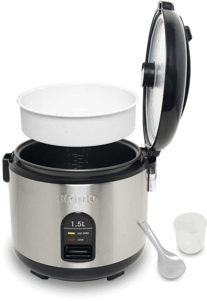 remo rice cooker 1,5 ltr - 700W - 6089401 black & stainless steel