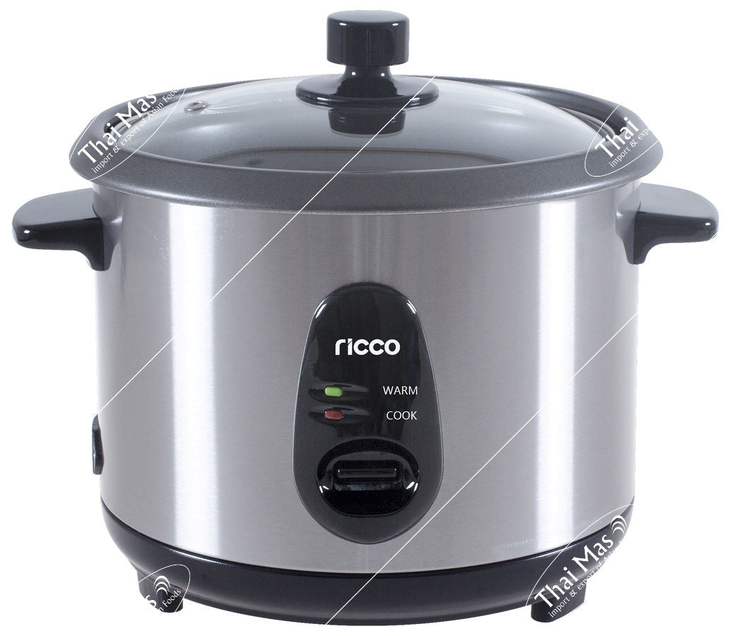 Ricco Rice Cooker 0.6ltr Chrome-Black