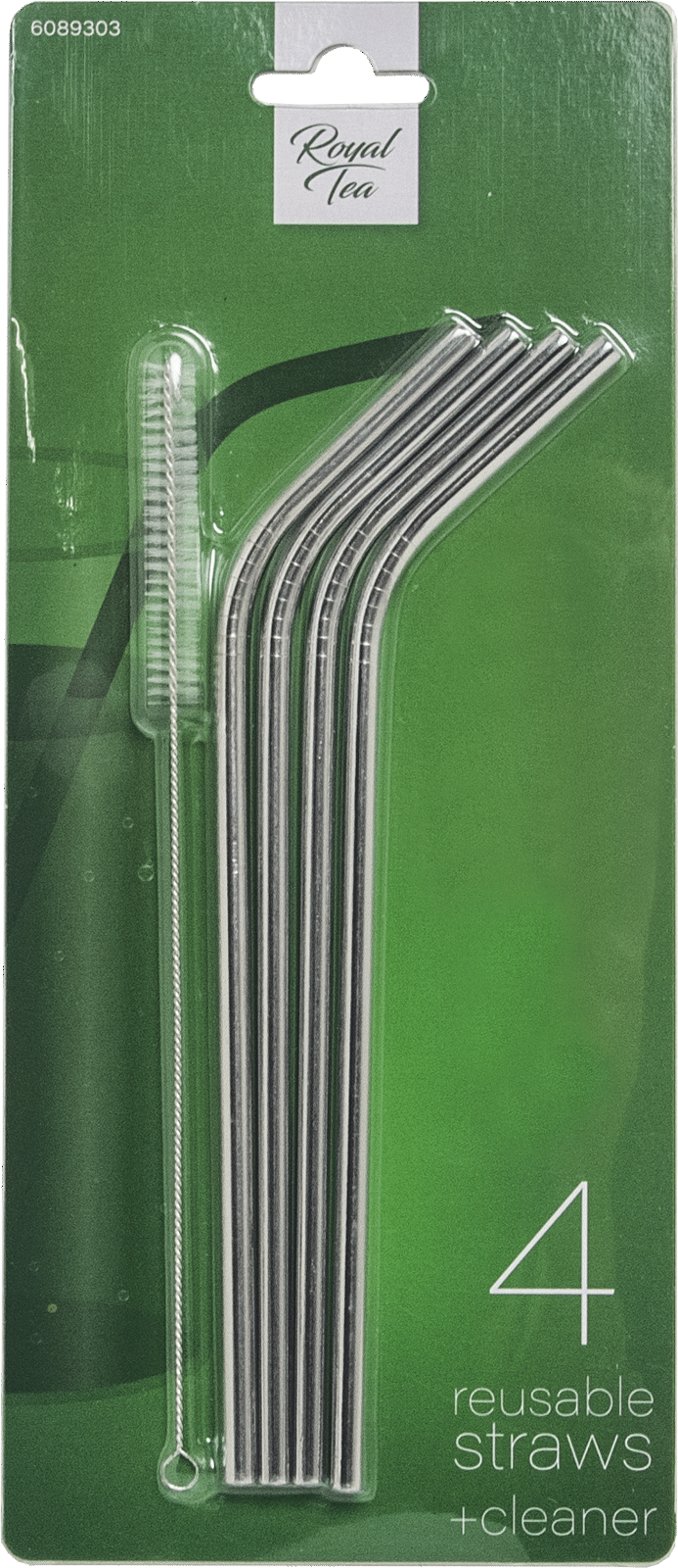 Stainless Steel Straws 21cm Reusable - Royal Tea Brand