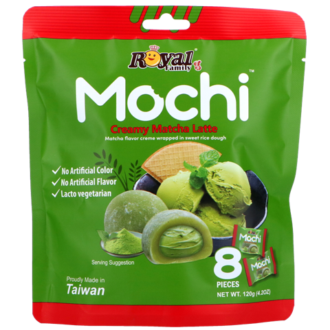 Royal Family Mochi Creamy Matcha Latte 120g - 4.2 oz - 8 pieces