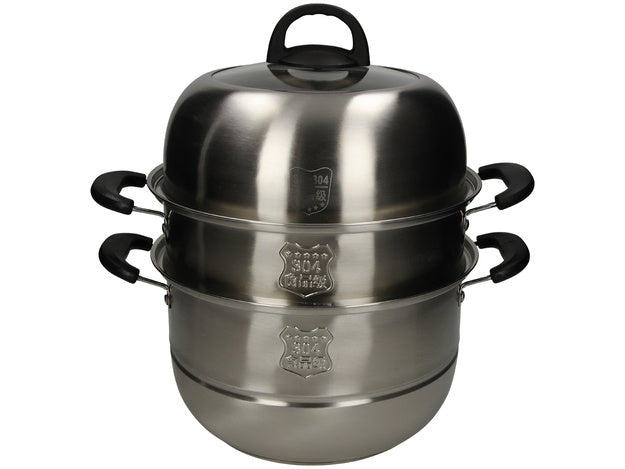 Stainless steel steamer 3 layers 26 cm - 20313