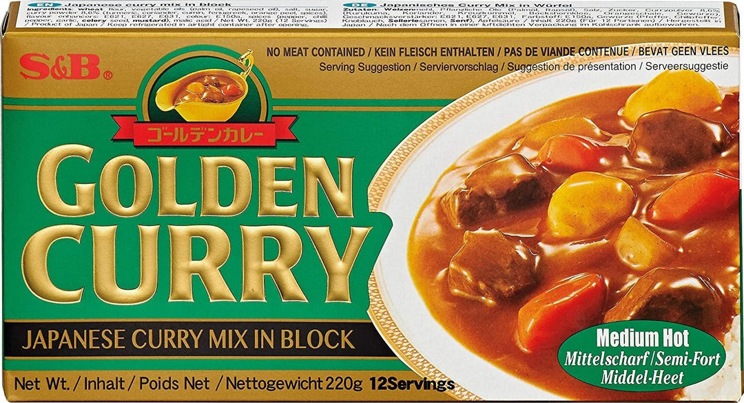 Golden Curry Medium Hot 220g - green label