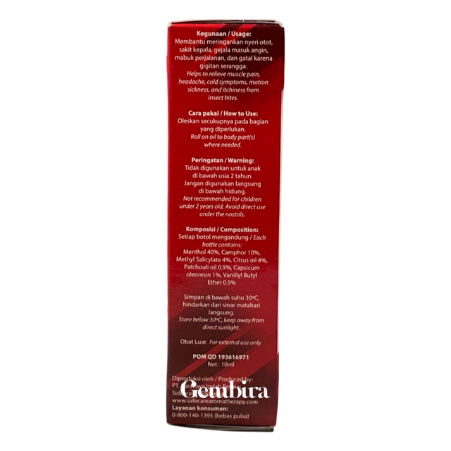 Safecare Roll Minyak Angin STRONG Oil - 10 ml