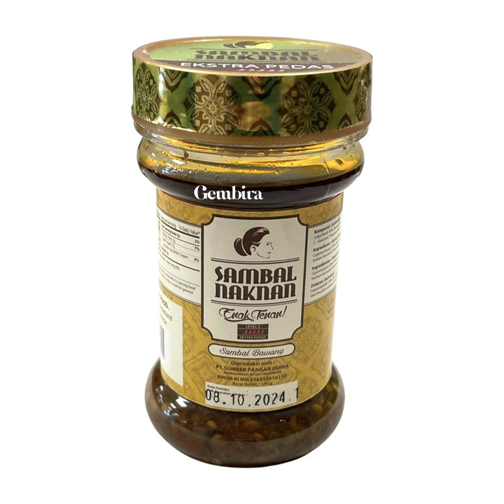 Sambal Bawang 140g Sambal NAKNAN Level 5 Ekstra Pedas - beige yellow label