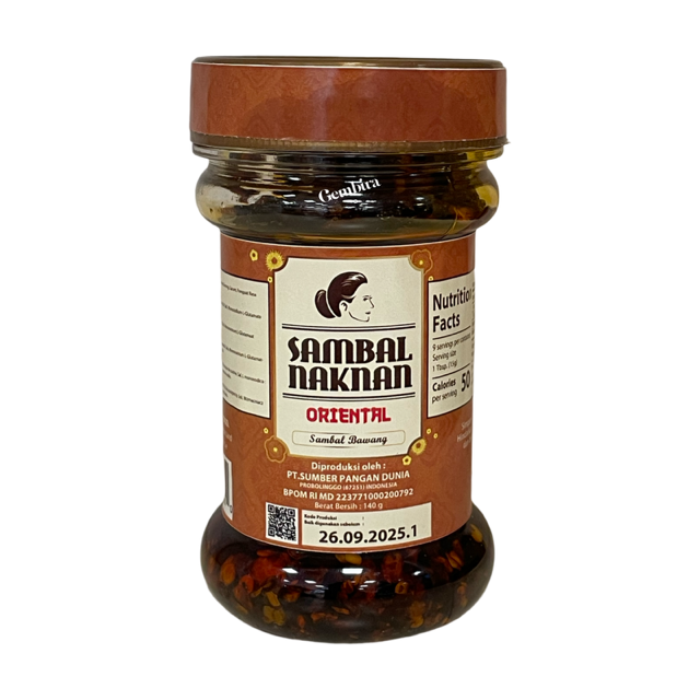 Sambal ORIENTAL 140g Sambal NAKNAN - beige brown label