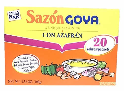 Sazon Goya Con azafran 20pcs (100gr)