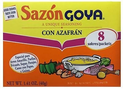 Sazon Goya Con azafran 8 packets (40gr)