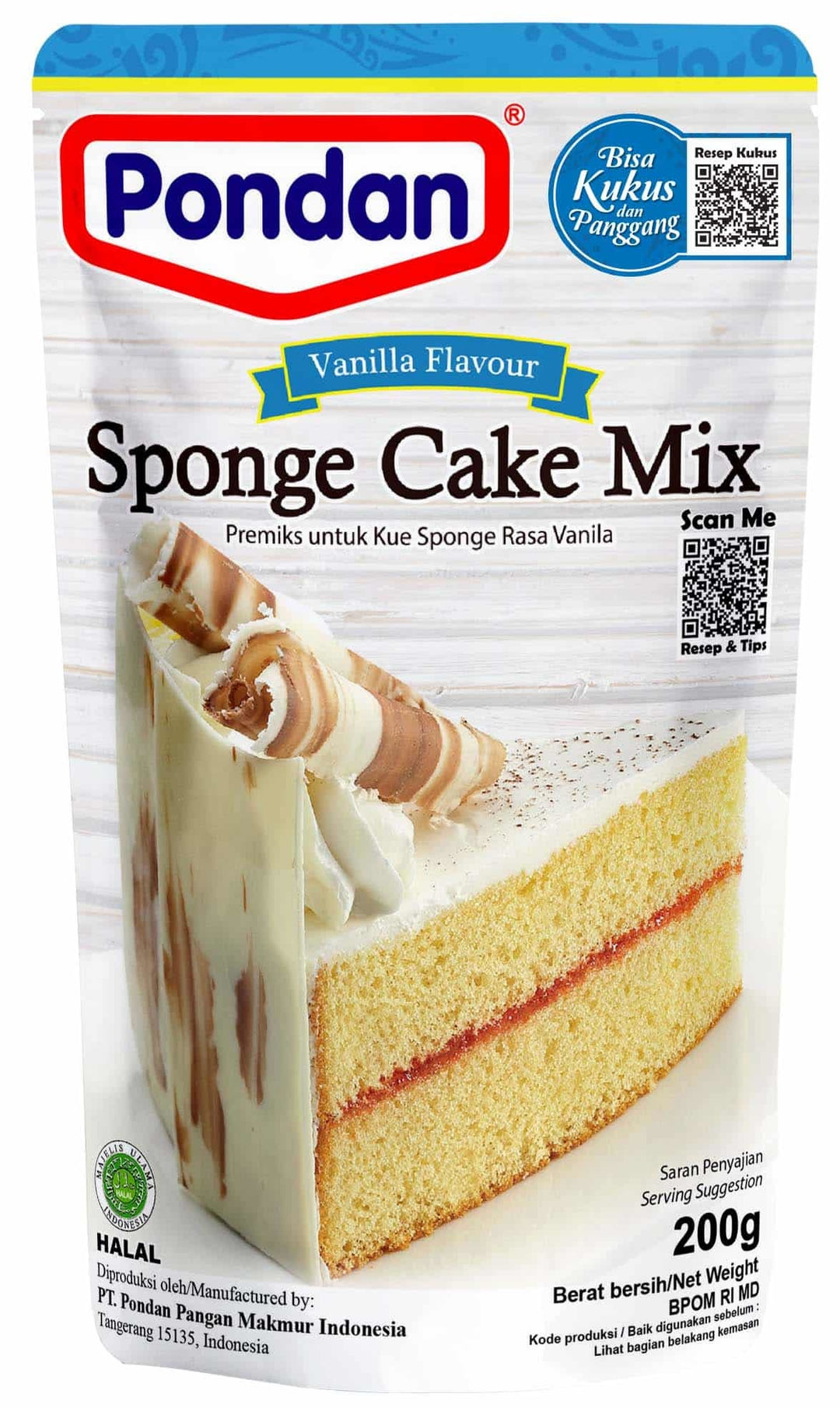 OUTLET: Sponge Cake Mix Vanilla 200g Pondan Best before June 2025
