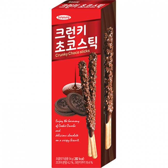 crunky chocolate sticks 54g sunyoung
