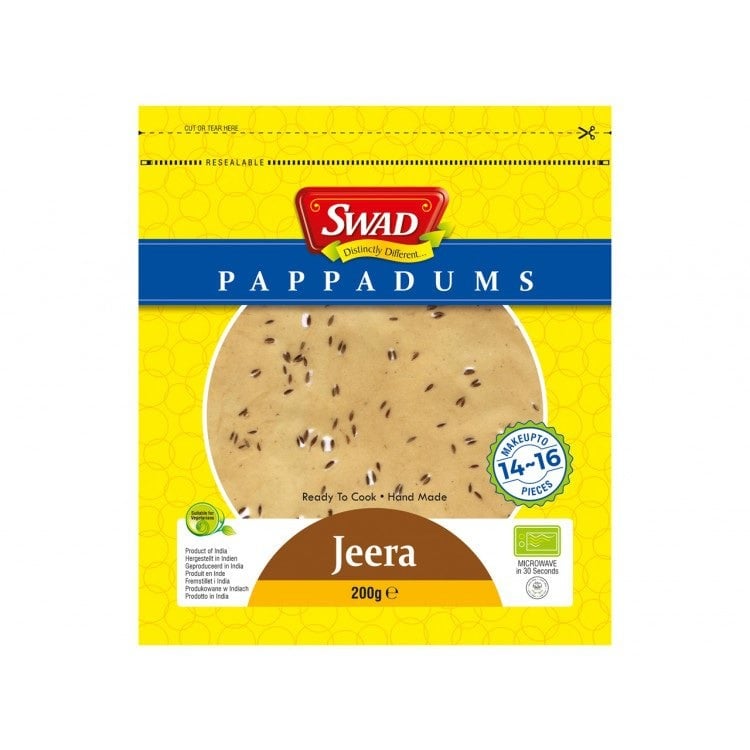 swad pappadums Jeera 200gr